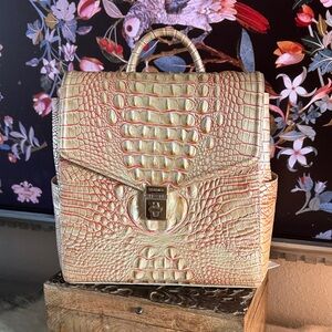 Brahmin *NWT Liz Sunkiss Leather Crocodile-Embossed Backpack